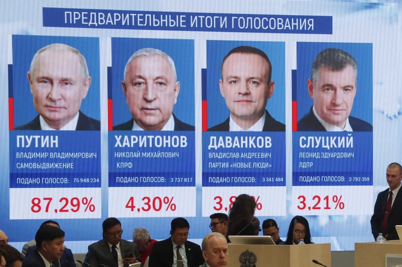 Putin obtiene el 87,32% tras el escrutinio del 99,36% de los votos